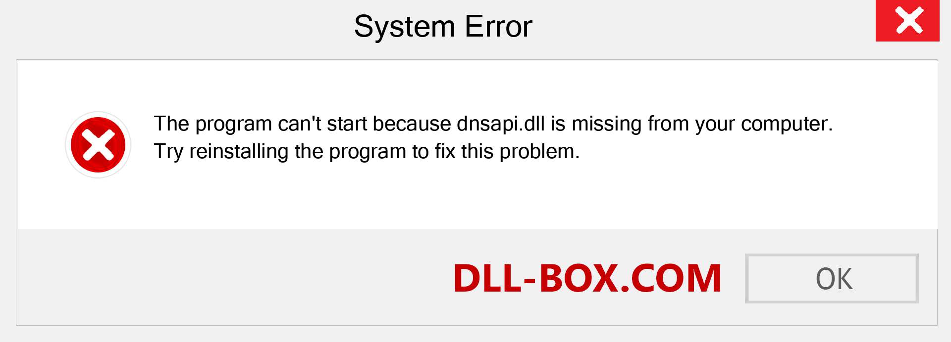  dnsapi.dll file is missing?. Download for Windows 7, 8, 10 - Fix  dnsapi dll Missing Error on Windows, photos, images